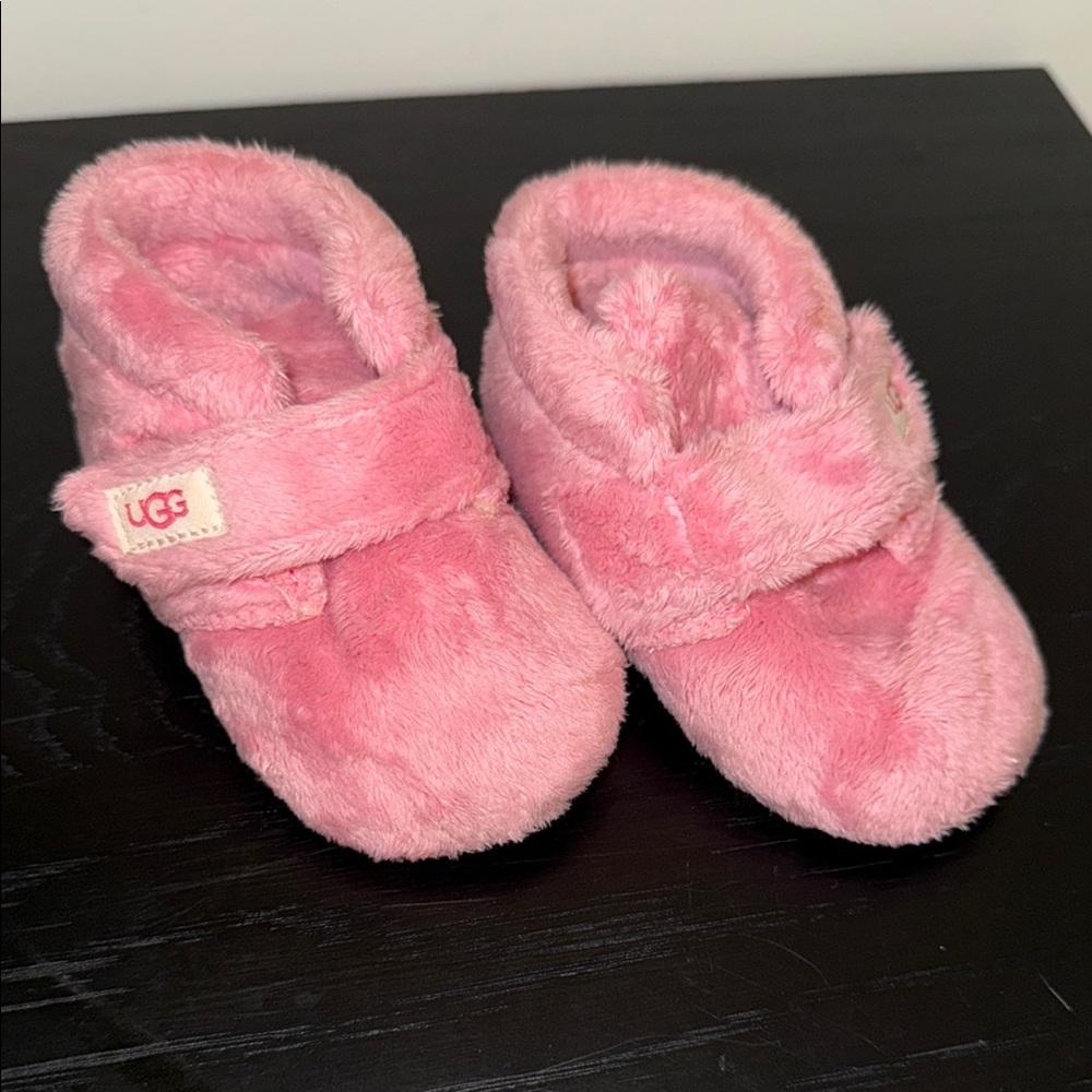 UGG Fuzzy Pink Infant Booties